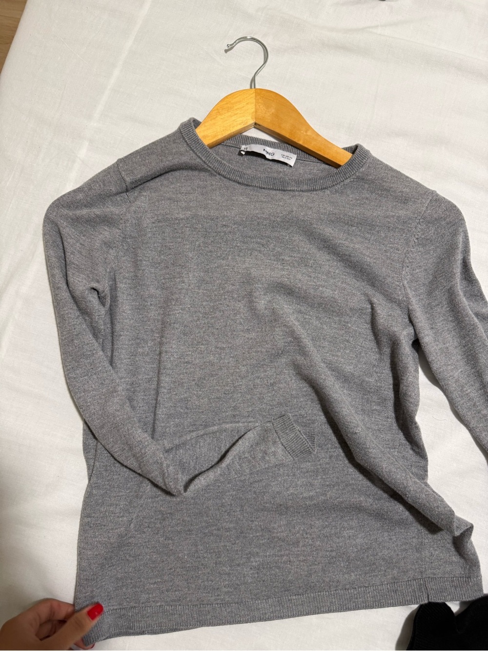 Mango Crewneck Sweater in Gray Longsleeve XS